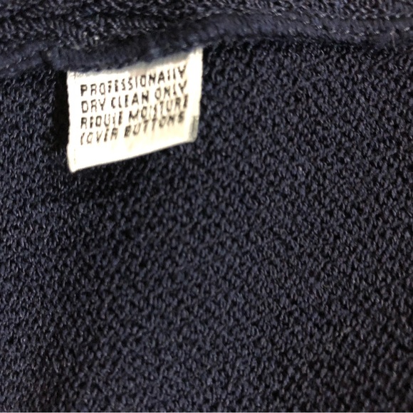 St.John Santana Knit Jacket and Pant Suit Navy Blue, Red Trim Sz 4 Vintage - Picture 10 of 10